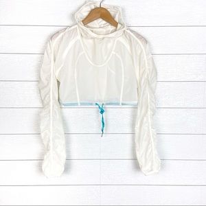 Lululemon Cropped Windbreaker Hooded Jacket White